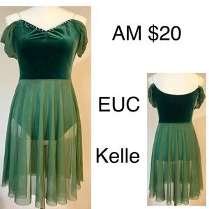 Kelle AM Green Velvet Lyrical Dress
